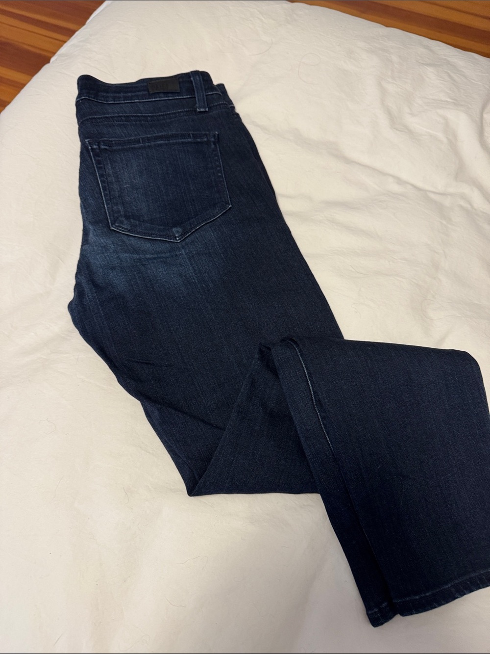 PAIGE Dark Indigo cropped Straight-Leg Jeans
